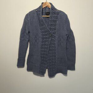 Overland Pure Handknit 100% Cotton Saraburi Chunky Tunic Sweater sz S/M Gray